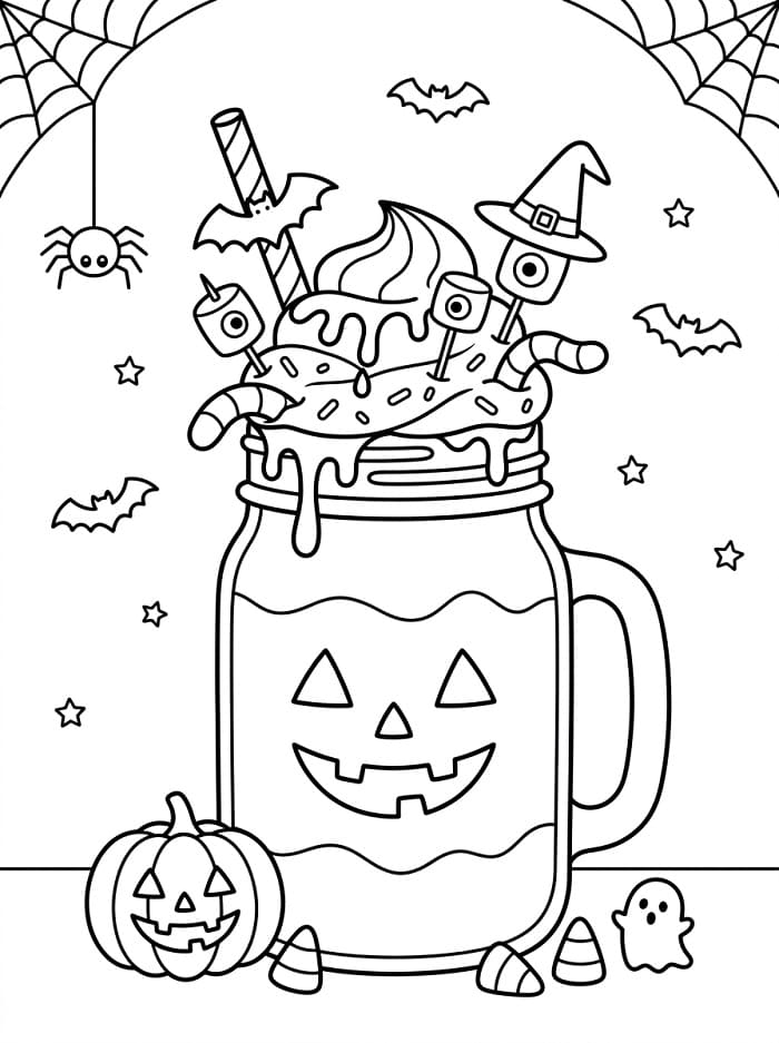 Coloriage Smoothie d'Halloween