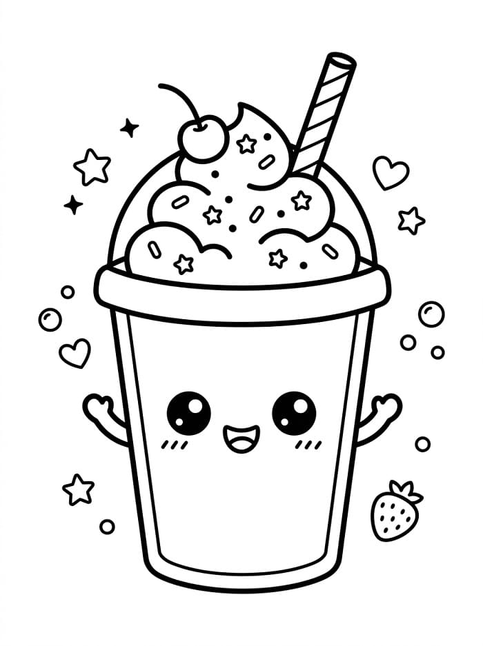 Coloriage Smoothie mignon