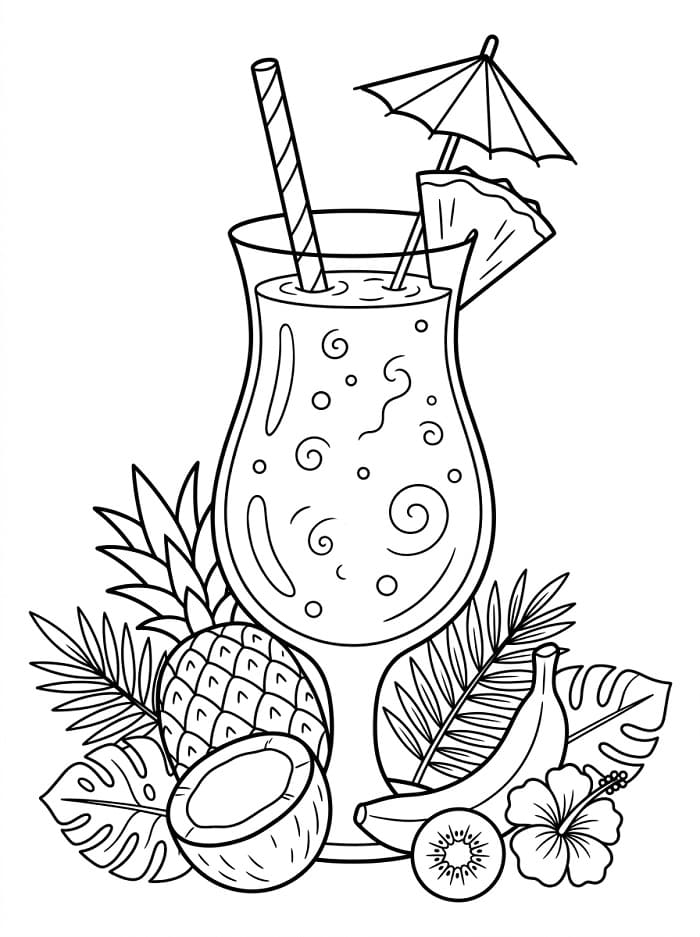 Coloriage Smoothie tropical