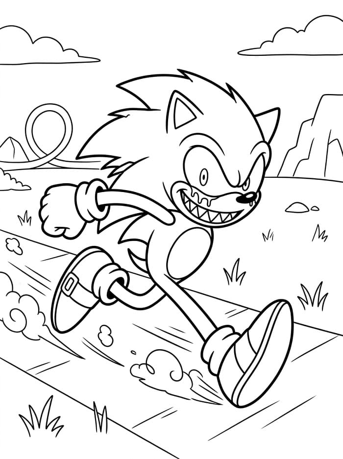 Coloriage Sonic Exe court