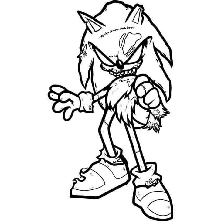 Coloriage Sonic Exe Imprimable Pour les Enfants