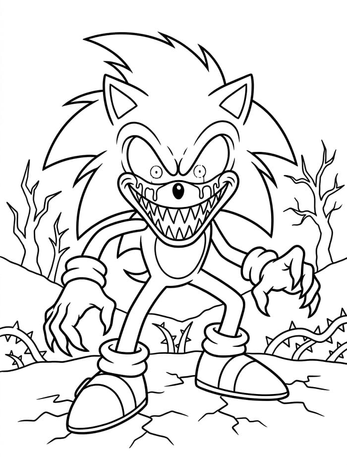 Coloriage Sonic exe maléfique