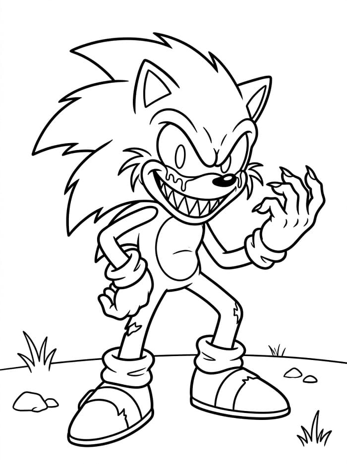 Coloriage Sonic exe qui rit