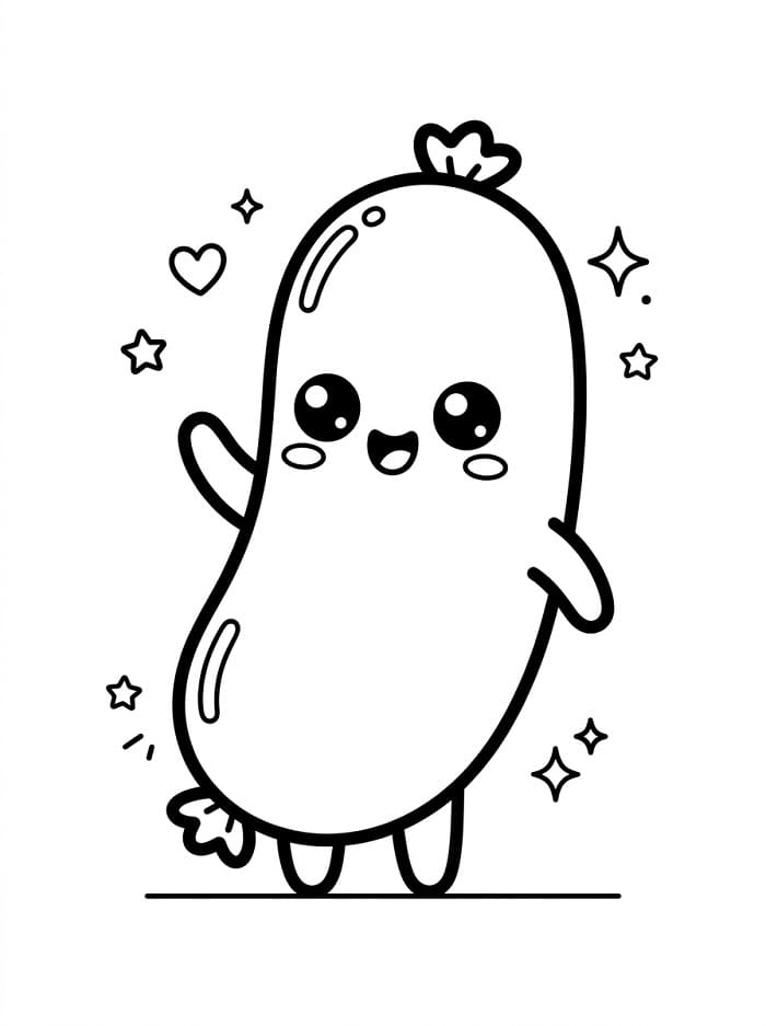 Coloriage Une saucisse mignonne