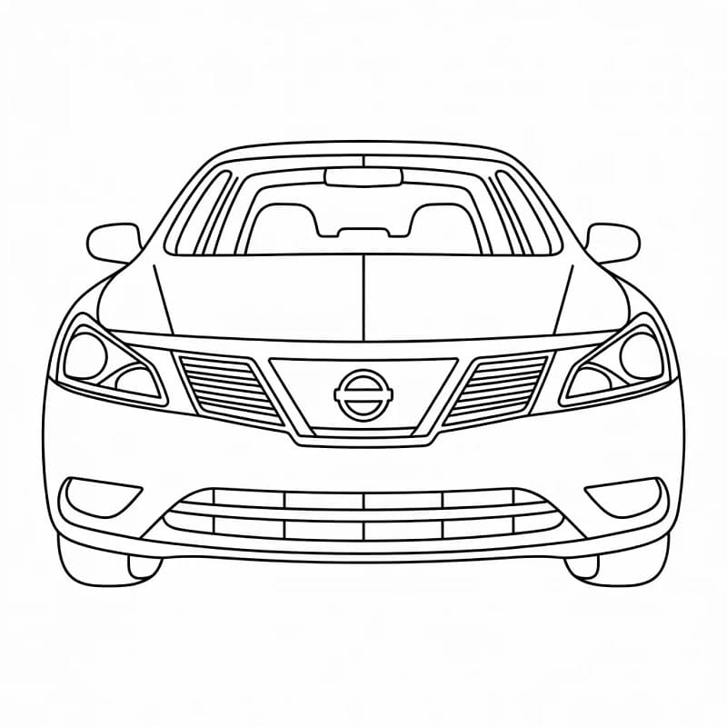 Coloriage Une voiture Nissan ordinaire