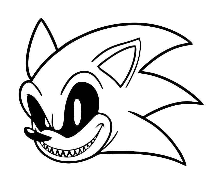 Coloriage Visage de Sonic Exe