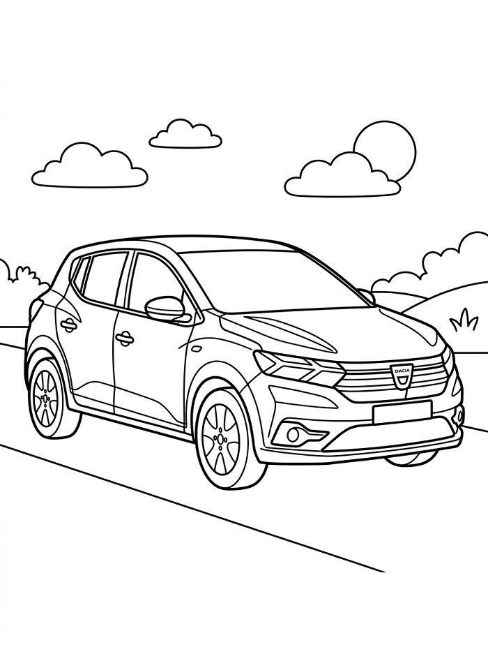 Coloriage Voiture Dacia Sandero